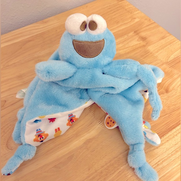Plush Seasme Street Cookie Monster Lovey Security Blanket plush NWOT - Picture 1 of 6
